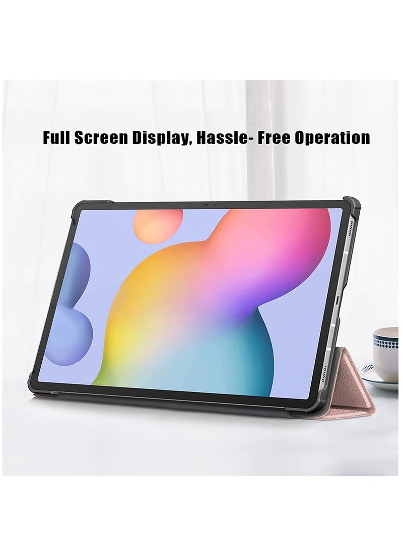 KASTWAVE Case for Samsung Galaxy Tab S7 Plus / S7 FE / S8 Plus 12.4-Inch, with Auto Wake-up Stand Slim Case for Samsung S7 FE/S7+/S8+ Plus Smart Cover (Rose Gold) - Image 5