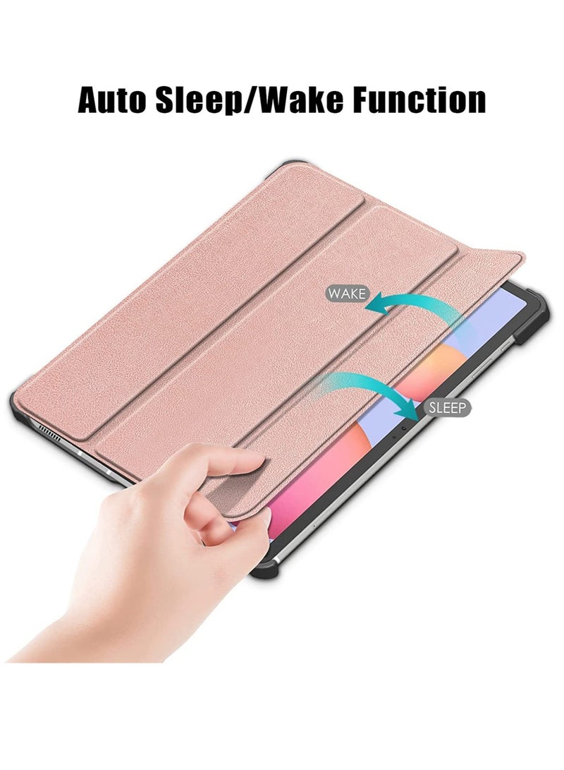 KASTWAVE Case for Samsung Galaxy Tab S7 Plus / S7 FE / S8 Plus 12.4-Inch, with Auto Wake-up Stand Slim Case for Samsung S7 FE/S7+/S8+ Plus Smart Cover (Rose Gold) - Image 4