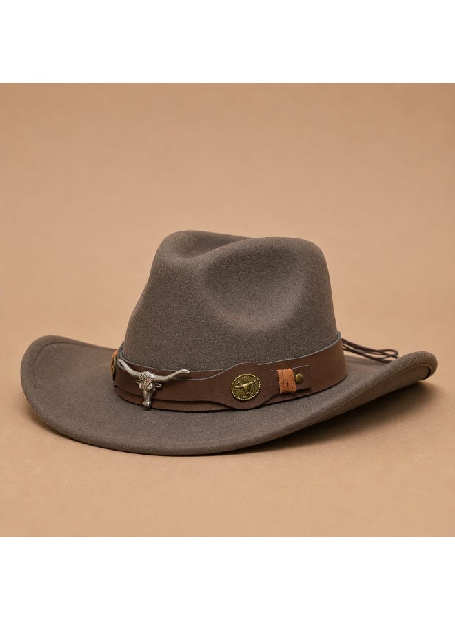 ropamexicoaz Classic Mexican Cowboy Hat with Bull Head Emblem for Unisex - Image 3