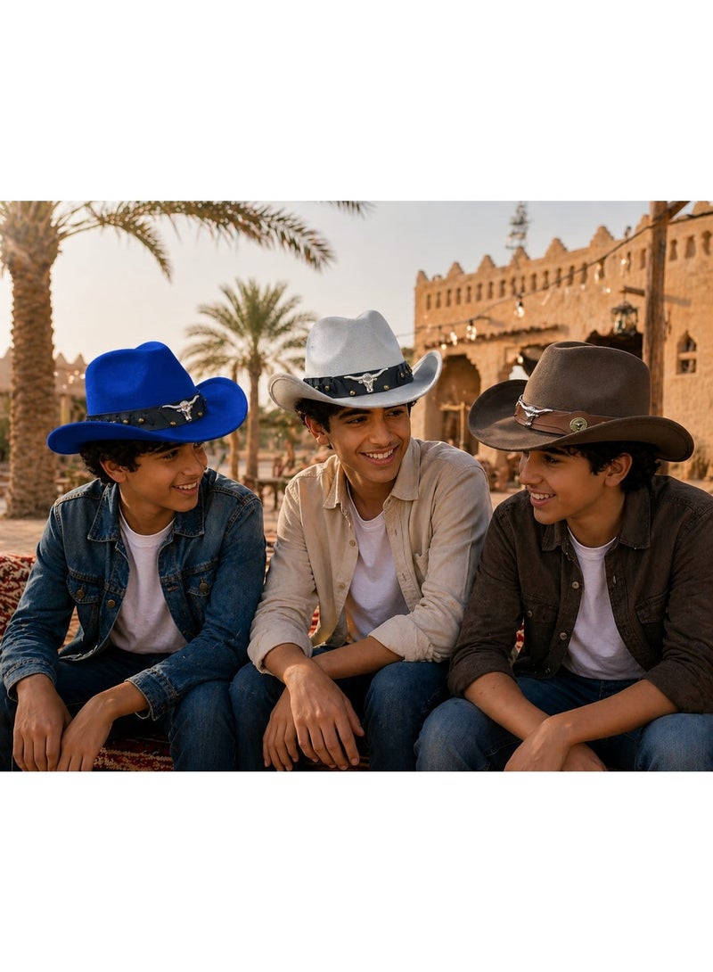 ropamexicoaz Classic Mexican Cowboy Hat with Bull Head Emblem for Unisex - Image 4