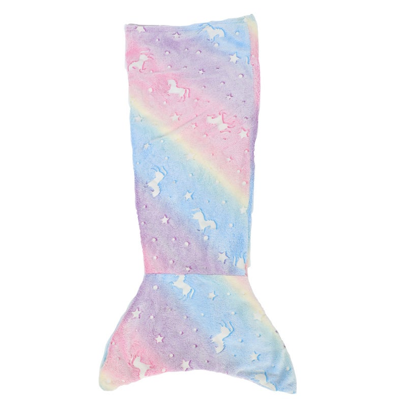 Generic Glow-in-Dark Mermaid Blanket Kids Nap WarmMermaid 1 Mermaid 1