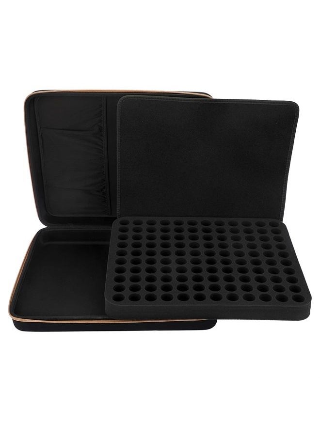 Hipiwe - 120 Bottle EVA Essential Oil Storage Carrying Case Essential Oils Organizer Holder with Foam Insert Essential Oil Traveling Bag, Holds 5ml 10ml 15ml Essential Oils, Black+ Brown - Image 1