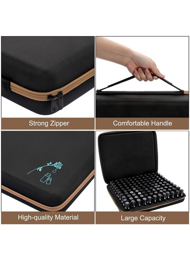 Hipiwe - 120 Bottle EVA Essential Oil Storage Carrying Case Essential Oils Organizer Holder with Foam Insert Essential Oil Traveling Bag, Holds 5ml 10ml 15ml Essential Oils, Black+ Brown - Image 1