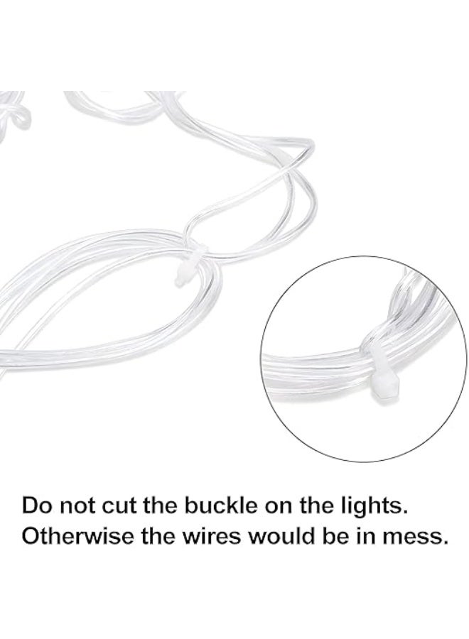 ستارة إضاءة بيضاء دافئة ديا/ديوالي، أضواء نحاسية LED مع حزمة من 12 ديا معلقة، 8 أوضاع وميض، زخرفة، قاعدة شوكية، 2.5 متر - Image 4