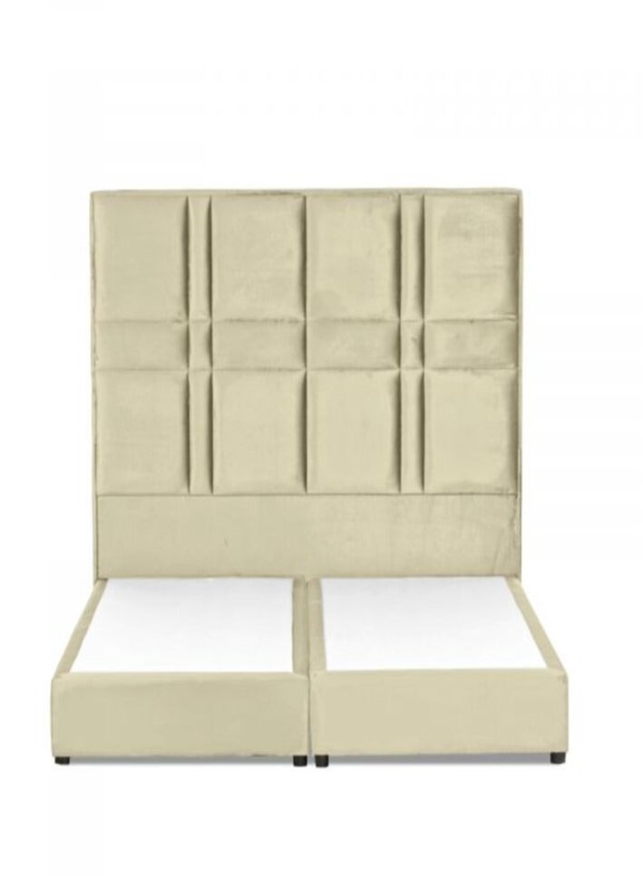 House One Narjis | Velvet Bed Frame - Beige  - Image 3