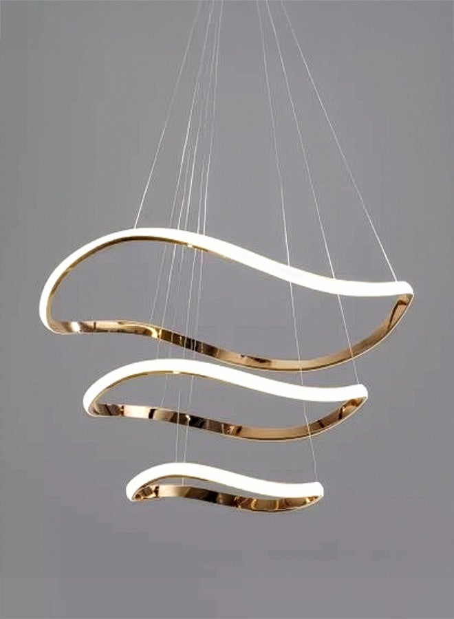 BUY4LESS -  Modern Lighting, Chandelier, Light, Chandelier, Gold Color, D:80+60+40 cm, Suitable for stairs, villas, lobby, living room, Adjustable height - Image 1