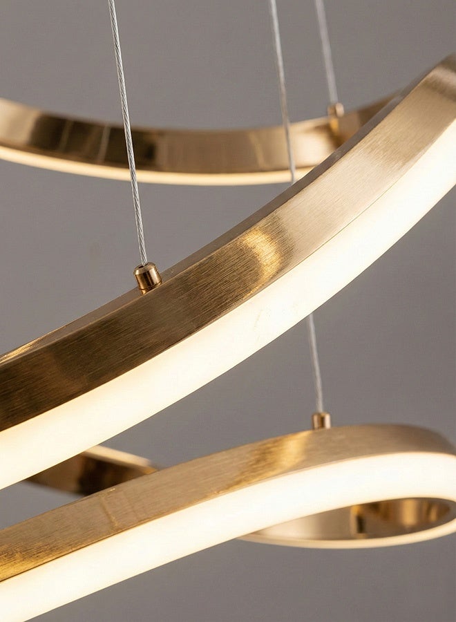 BUY4LESS -  Modern Lighting, Chandelier, Light, Chandelier, Gold Color, D:80+60+40 cm, Suitable for stairs, villas, lobby, living room, Adjustable height - Image 3