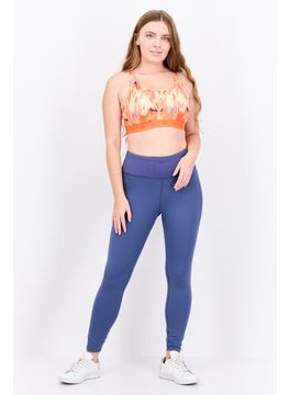 Adidas Women Printed Padded Sports Bra, Orange  - Image 4