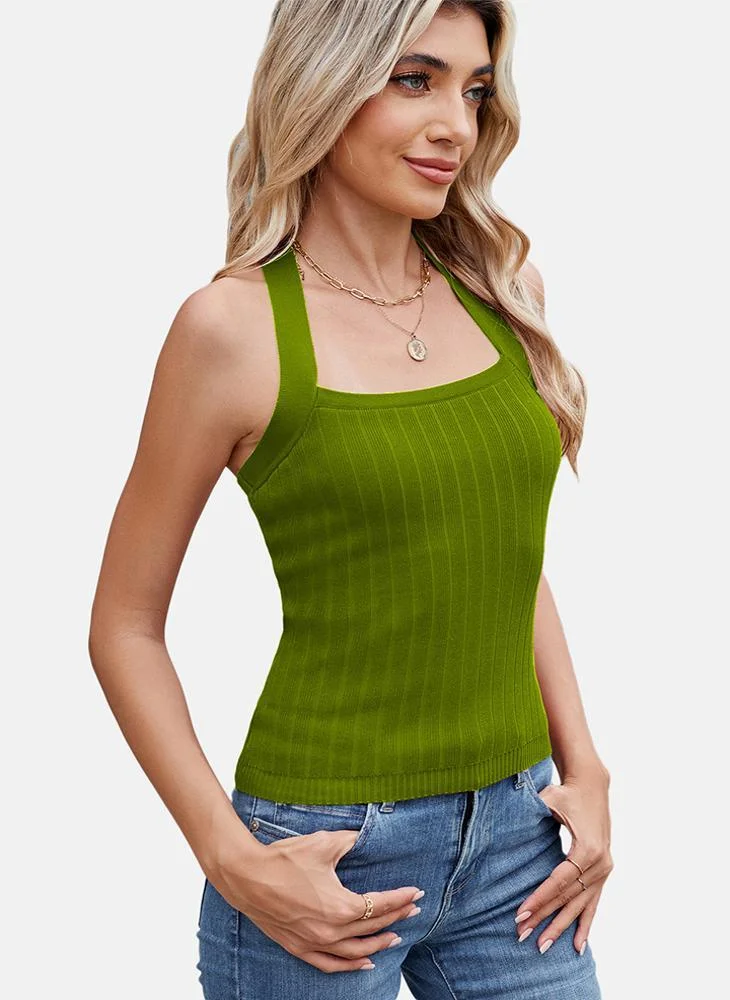 يونيكي Green Round Neck Printed Top