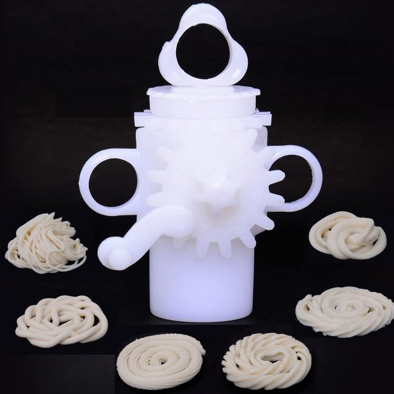 Murukulu Maker Press with 15 Different Types of Jalies murukku Maker namkeen Makerchakli Noodles idiyapam Cake Icing Rose Cookies and sev Kai muruku Design muruku Pack of 3  - Image 2