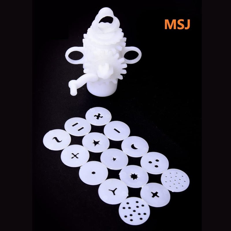 Murukulu Maker Press with 15 Different Types of Jalies murukku Maker namkeen Makerchakli Noodles idiyapam Cake Icing Rose Cookies and sev Kai muruku Design muruku Pack of 3  - Image 4