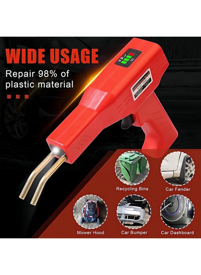 200W Red Wireless Plastic Welding Gun Kit With 5000mAh Battery 400 Welding Rods - Image 4