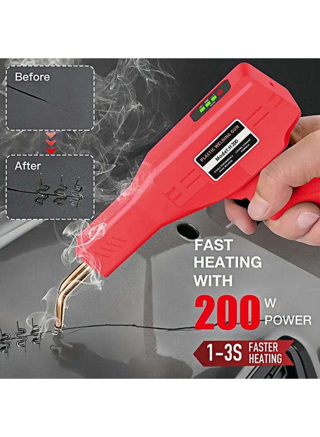 200W Red Wireless Plastic Welding Gun Kit With 5000mAh Battery 400 Welding Rods - Image 5