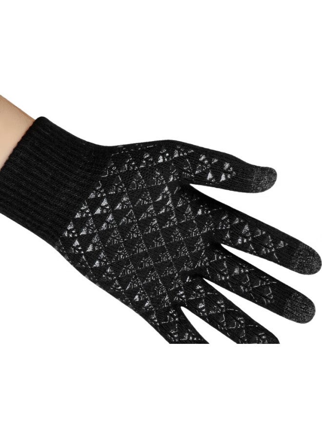 KELME Cycling Gloves For Men, Wool Gloves, Winter Warm Gloves, Cold-Proof Touchscreen Gloves, Running Sports Training Gloves, Black - Image 1
