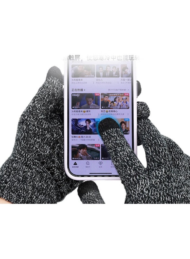 KELME Cycling Gloves For Men, Wool Gloves, Winter Warm Gloves, Cold-Proof Touchscreen Gloves, Running Sports Training Gloves, Black - Image 3