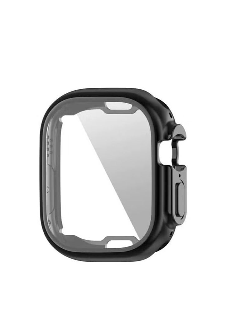Full Soft Clear Cover For Apple Watch Ultra Case 49MM TPU Screen Protector SmartWatch Case For iWatch Serie 49MM Accessories (Color : Black, Size : 49MM) - Image 1