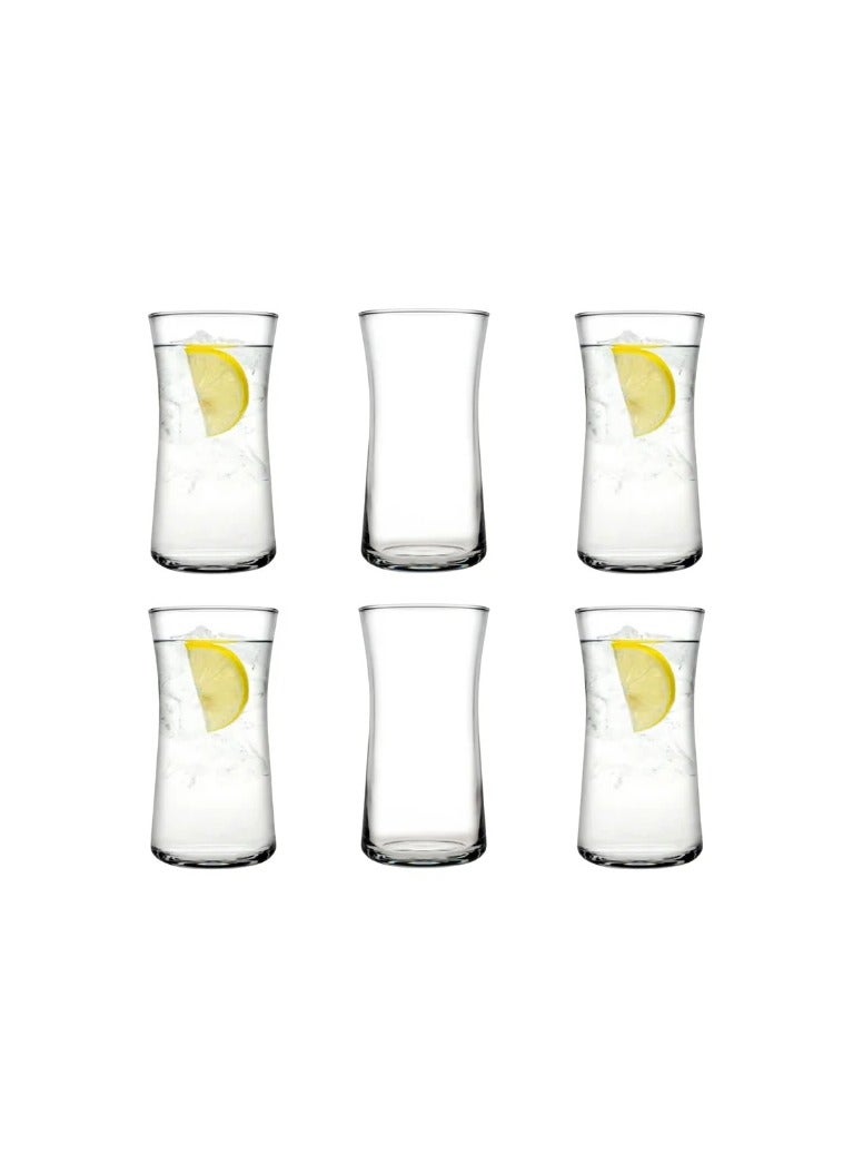 Pasabahce 6 Piece Heybeli Juice Glasses Set – 345ml Clear - Image 1