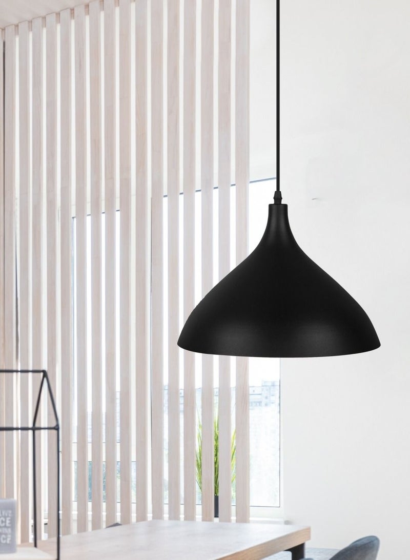 El Rawda Lighting Unbrella Ceiling Lamp - Single | modern decorative LED E27 pendant light ceiling lamp hanging | suitable for any room | Color: Black | Size: 70x33 cm - Image 2