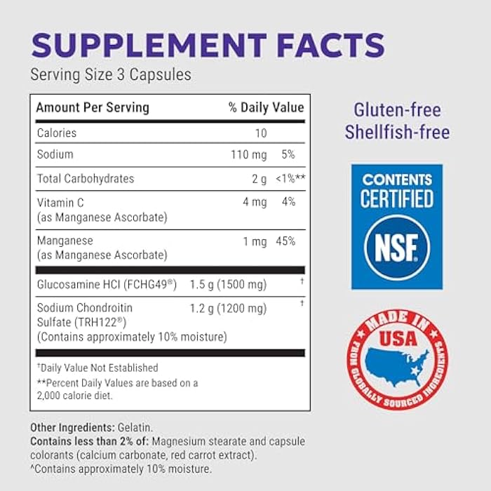Nutramax Laboratories Cosamin® DS Joint Health Supplement with Glucosamine & Chondroitin for Adult Men & Women, Joint Supplement, 180 Capsules - Image 2