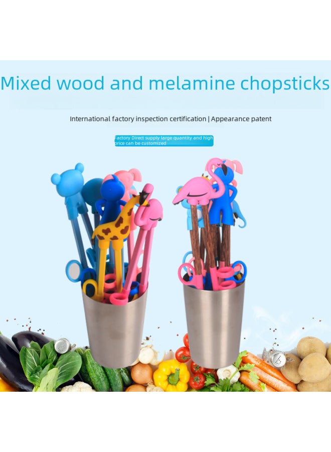 Daily Use Tableware/chopsticks - Bamboo Chopsticks Lotus Design-Color:Little Boy's Melamine Chopsticks Set - Image 2