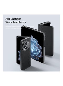 DUX DUCIS حافظة هاتف متوافقة مع هاتف Oneplus Open/OPPO Find N3 غطاء حماية بمسند مغناطيسي من الجلد مع جيب للبطاقة  - Image 2