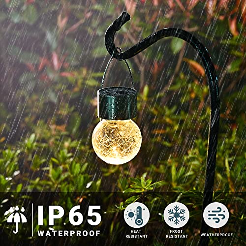 SOLPEX 12 Pack Hanging Solar Lights Outdoor,Solar Outdoor Lights Decorative, Solar Powered Waterproof Light, Hanging Globe Light for Garden, Yard, Patio, Lawn, Flower Bed(Warm White) - Image 4