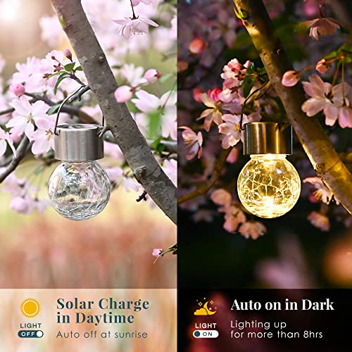 SOLPEX 12 Pack Hanging Solar Lights Outdoor,Solar Outdoor Lights Decorative, Solar Powered Waterproof Light, Hanging Globe Light for Garden, Yard, Patio, Lawn, Flower Bed(Warm White) - Image 5