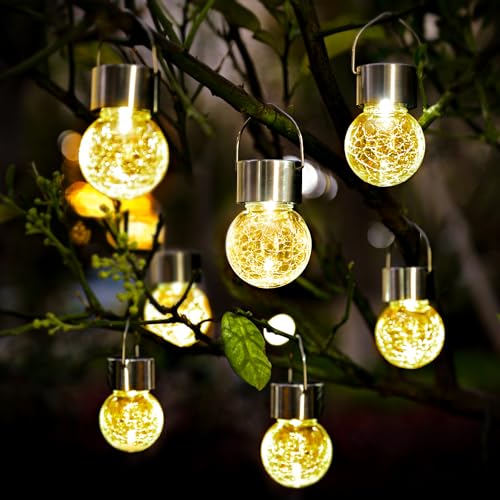 SOLPEX 12 Pack Hanging Solar Lights Outdoor,Solar Outdoor Lights Decorative, Solar Powered Waterproof Light, Hanging Globe Light for Garden, Yard, Patio, Lawn, Flower Bed(Warm White) - Image 1