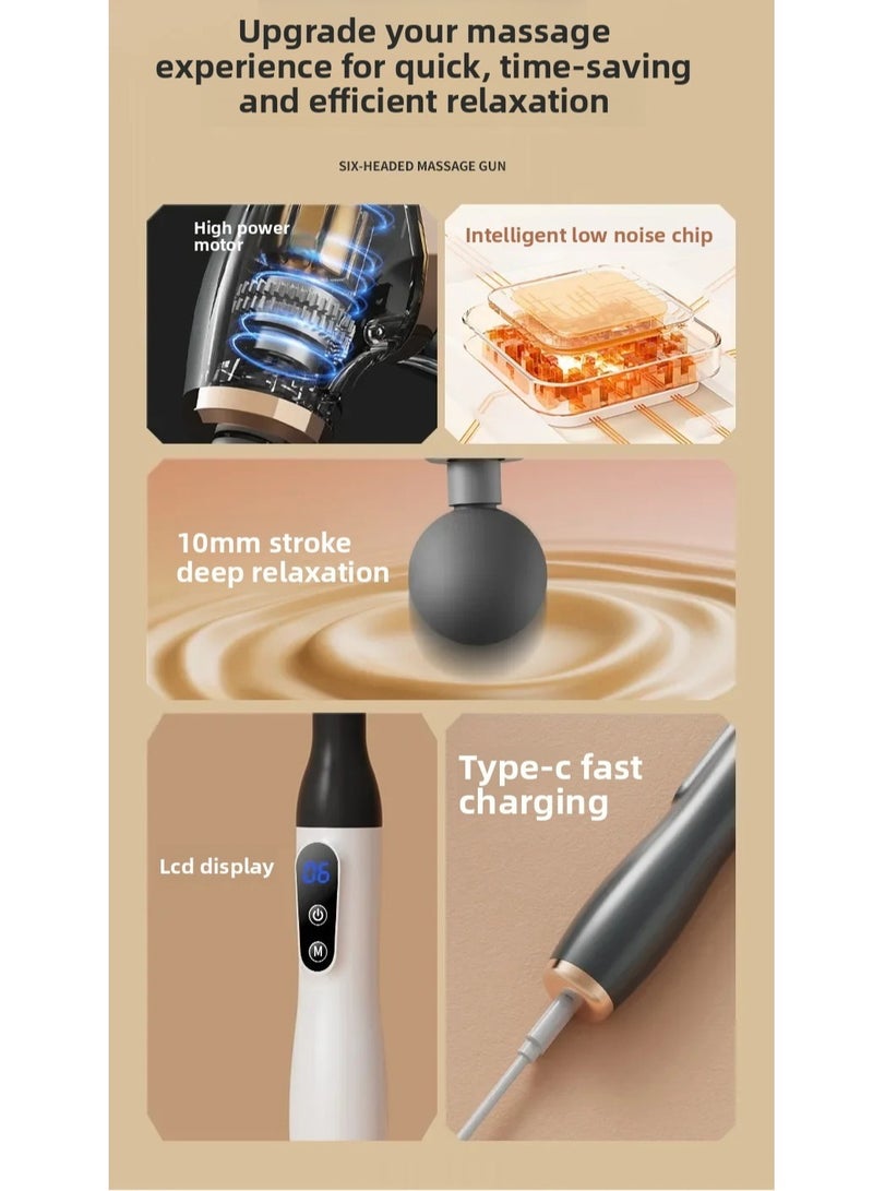 باتون مسدس تدليك الأنسجة العميقة - جهاز تدليك للظهر لتخفيف آلام الأنسجة العميقة بمقبض ممتد، جهاز تدليك للرقبة/القدم/الساق/الكتف بإيقاع 12 مم، بدون صدمات، مع سرعة قابلة للتعديل بشكل لا نهائي وأربعة رؤوس قابلة للاستبدال. - Image 3