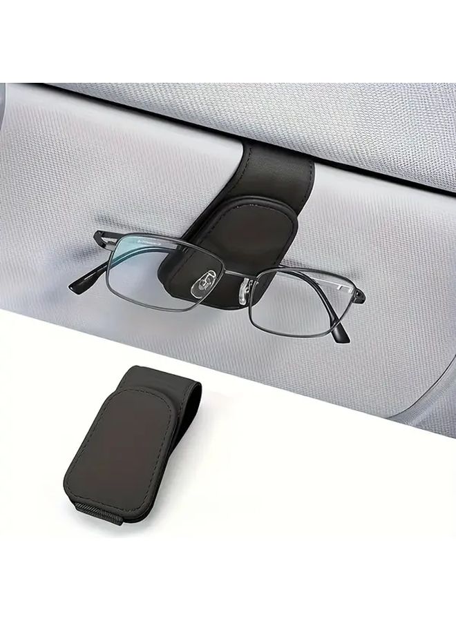 Set Of 2 Magnetic Eyewear Holders For Vehicles Glasses Organizer Universal Car Eyewear Holder Ticket And Card Clip - Image 1