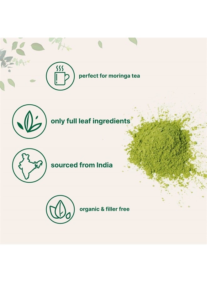Micro Ingredients مسحوق أوراق المورينجا أوليفيرا العضوي للشعر، 2 رطل، غني بمضادات الأكسدة وفيتامين المناعة، أغذية خارقة رائعة لشاي المورينجا، مشروب المورينجا، مزروع في الهند، نباتي - Image 3