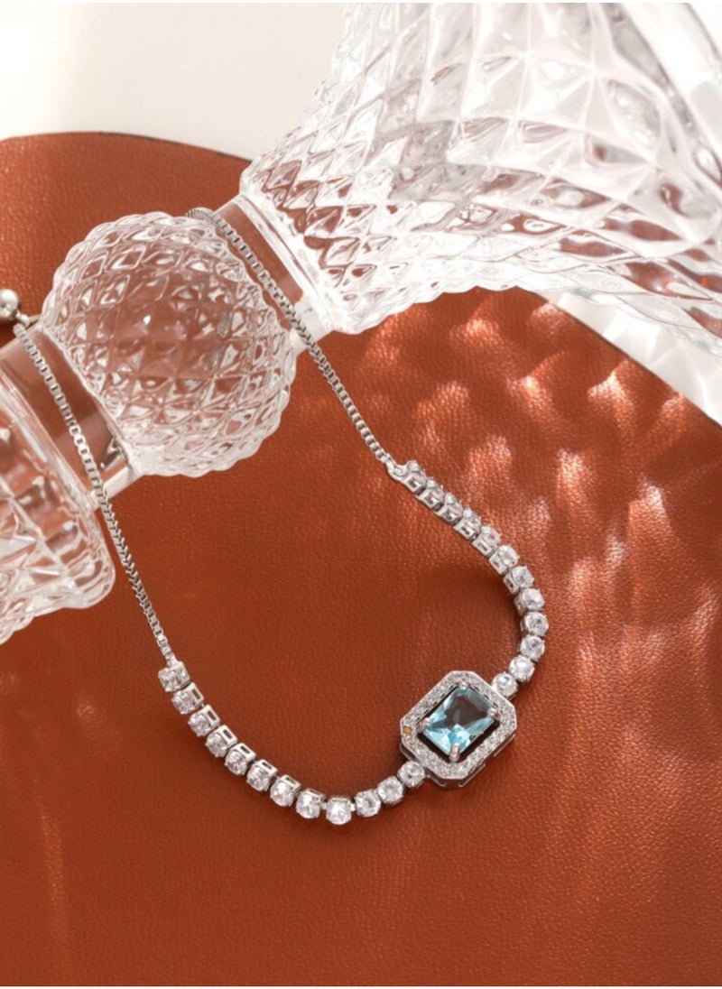 Equal - Luxury & Elegant Women's Silver Plated Bracelet Cubic Zirconia - Image 1