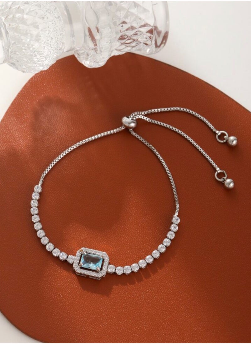 Equal - Luxury & Elegant Women's Silver Plated Bracelet Cubic Zirconia - Image 1