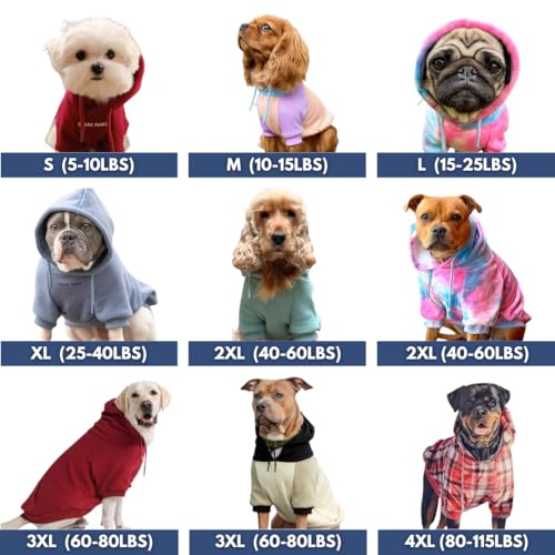 Spark Paws Dog Hoodie Premium Dog Sweater for Small Medium and Large Dogs Warm Outfits for French Bulldogs Pitbull Puppy Winter Jacket Alternative Red Plaid L - Image 3
