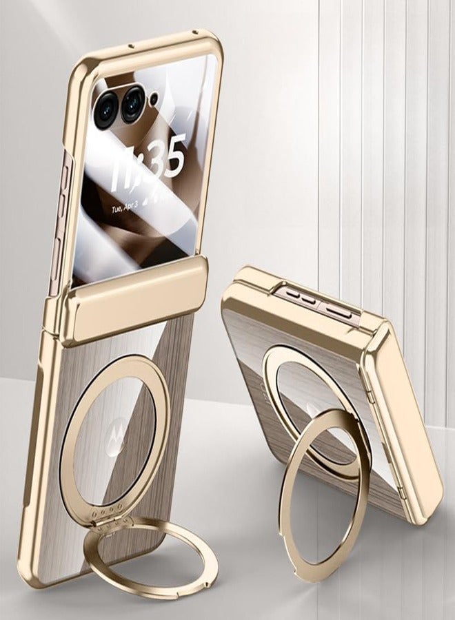 عام للطي المغناطيسي حامل جراب هاتف لموتورولا رازر 60 الترا 3 في 1 تصميم مع 360 Rotation دوران الزجاج المقسى وشملت - Image 1