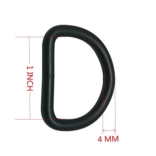CISONE Metal D Ring Buckle Nickel Plated 1" Inside Diameter Pack of 20 (Black) - Image 2