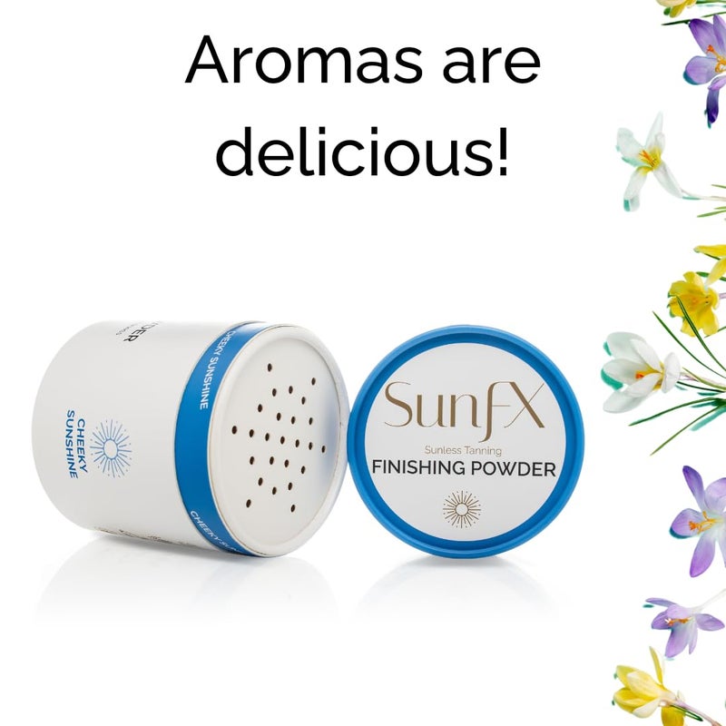 SunFX Post Spray Tan Translucent Finishing Powder | Talc Free | Sunless Tanning Setting Powder | Shimmer | Cheeky Sunshine 4.00 Ounce (Pack of 1) - Image 5