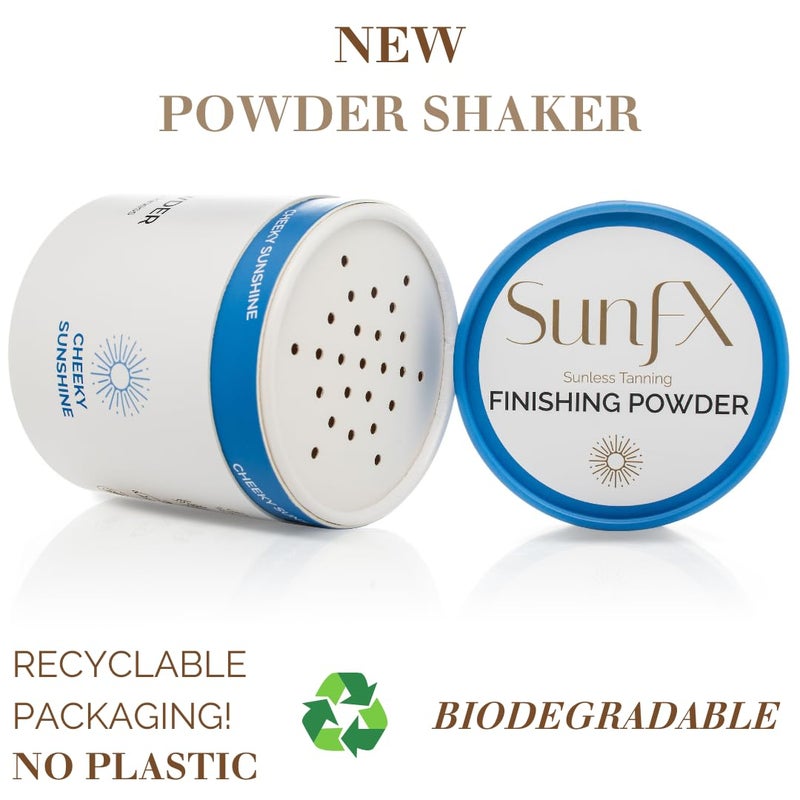 SunFX Post Spray Tan Translucent Finishing Powder | Talc Free | Sunless Tanning Setting Powder | Shimmer | Cheeky Sunshine 4.00 Ounce (Pack of 1) - Image 3