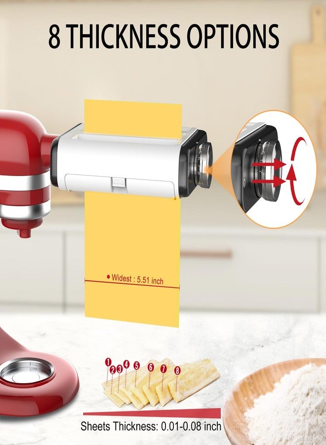 NEWSETS Pasta Maker Attachment for All Kitchenaid Mixers, Noodle Maker Kitchen Aid Mixer Accessories 3 In 1 Including Dough Roller Spaghetti Fettuccine Cutter - Homemade Fresh Pasta Easily! - Image 4