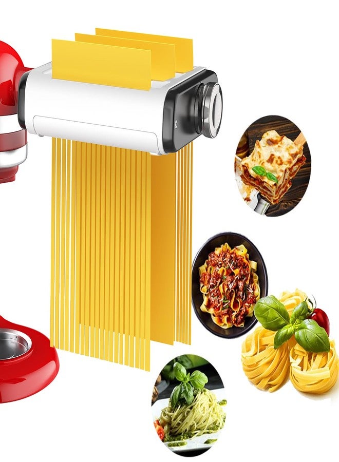 NEWSETS Pasta Maker Attachment for All Kitchenaid Mixers, Noodle Maker Kitchen Aid Mixer Accessories 3 In 1 Including Dough Roller Spaghetti Fettuccine Cutter - Homemade Fresh Pasta Easily! - Image 1