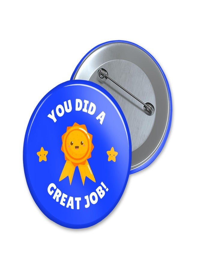 Gogirgit Motivational Badges for Friends Coworkers Teachers Students | Cute Star Token Positive Pin Gift | 58mm Button Badge | Pack of 8 (You did a great job) - Image 1