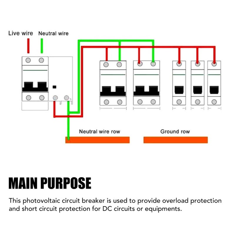 2P Photovoltaic DC Circuit Breaker High Sensitivity Overload Protection Switch DC12‑240V 4KA 32A - Image 4