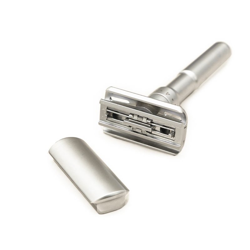 River Lake Travel Double Edge Safety Razor, River Lake RZ700 Long Handle Adjustable Classic Safety Shaver Razor (Razor with Protective Case and Stand) - Image 3