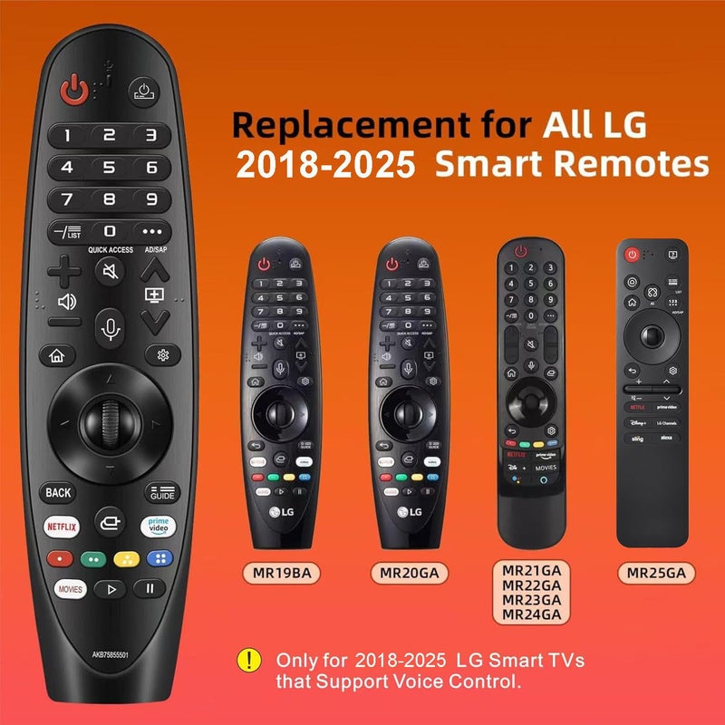Nettech Replacement for LG Remote Control for Smart TV from 2018-2025, for Magic LG TV Remote Replacement with Voice and Pointer Function. 1-Year Warranty. - Image 2