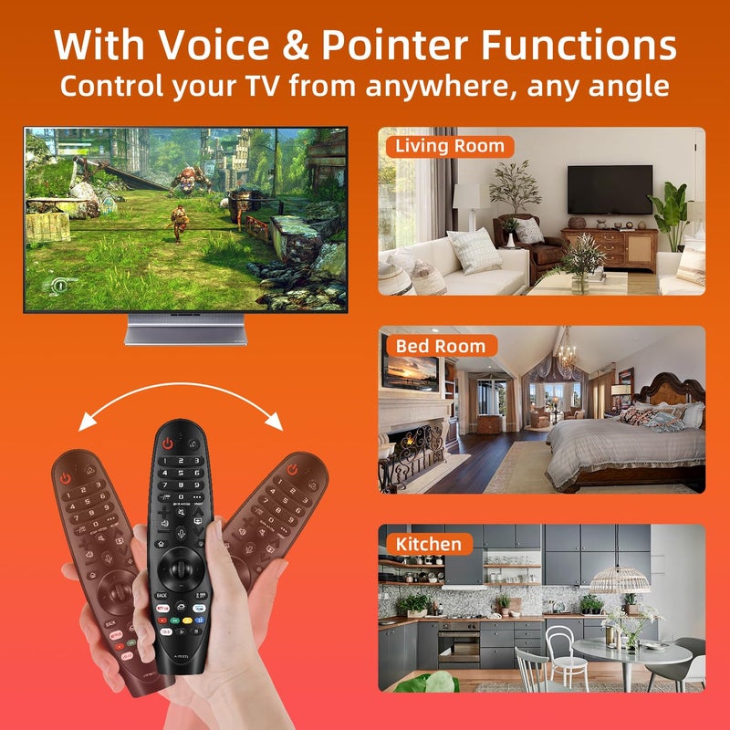 Nettech Replacement for LG Remote Control for Smart TV from 2018-2025, for Magic LG TV Remote Replacement with Voice and Pointer Function. 1-Year Warranty. - Image 5