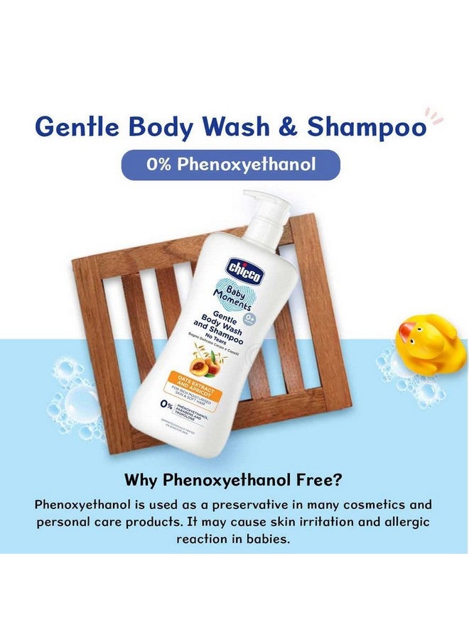 Chicco Baby Moments Gentle Bodywash & Shampoo With Oats Extracts & Apricot, 500Ml |Head-To-Toe | No Tears Formula | Moisturized Skin & Hair | Dermatologically Tested | Parabens & Phenoxyethanol Free  - Image 2