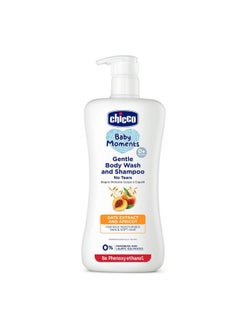 Chicco Baby Moments Gentle Bodywash & Shampoo With Oats Extracts & Apricot, 500Ml |Head-To-Toe | No Tears Formula | Moisturized Skin & Hair | Dermatologically Tested | Parabens & Phenoxyethanol Free  - Image 1