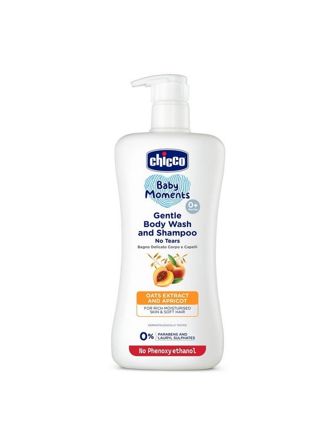 Chicco Baby Moments Gentle Bodywash & Shampoo With Oats Extracts & Apricot, 500Ml |Head-To-Toe | No Tears Formula | Moisturized Skin & Hair | Dermatologically Tested | Parabens & Phenoxyethanol Free  - Image 1