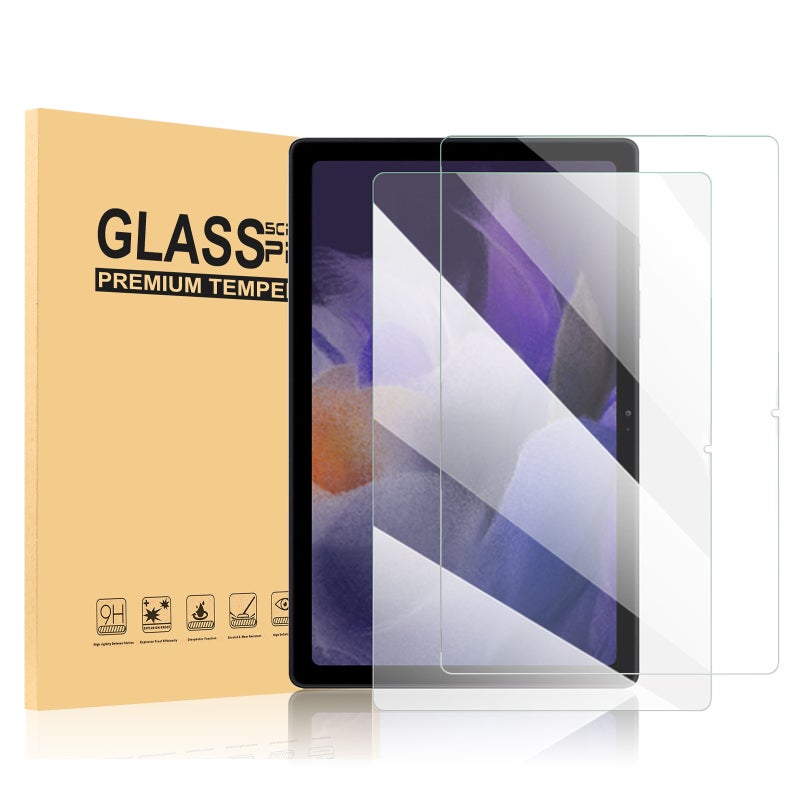 واقي شاشة من الزجاج المقسى 12.4 بوصة بصلابة 9H لجهاز Galaxy Tab S8 Plus - عبوة من قطعتين، طبقة مقاومة للخدش وبصمات الأصابع مع شفافية عالية للرؤية - Image 1