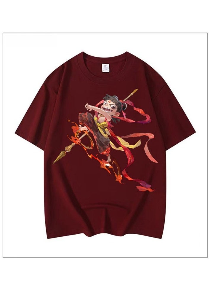 KUYING New Fashion Anime Printed T-shirt Nezha 72 Cartoon Movie T-shirt  - Image 1